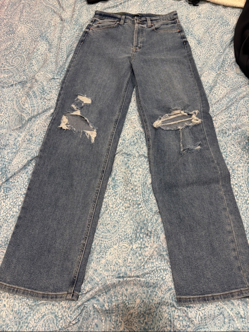 wild fable Distressed Wide Leg Jeans - Medium Blue